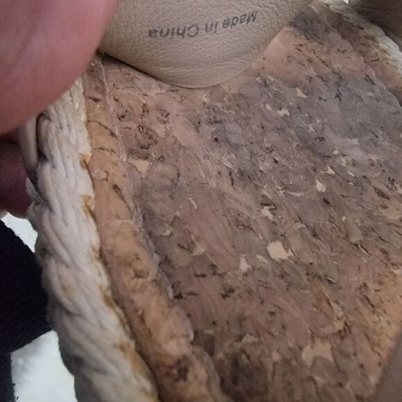 Vince Elian Leather Platform Woven Espadrille Sport Adjustable Sandals Tan Sz 9 - Picture 7 of 7